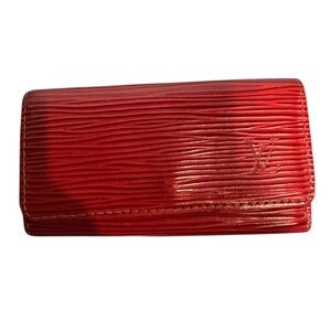 Authentic Louis Vuitton Red Epi Leather Key